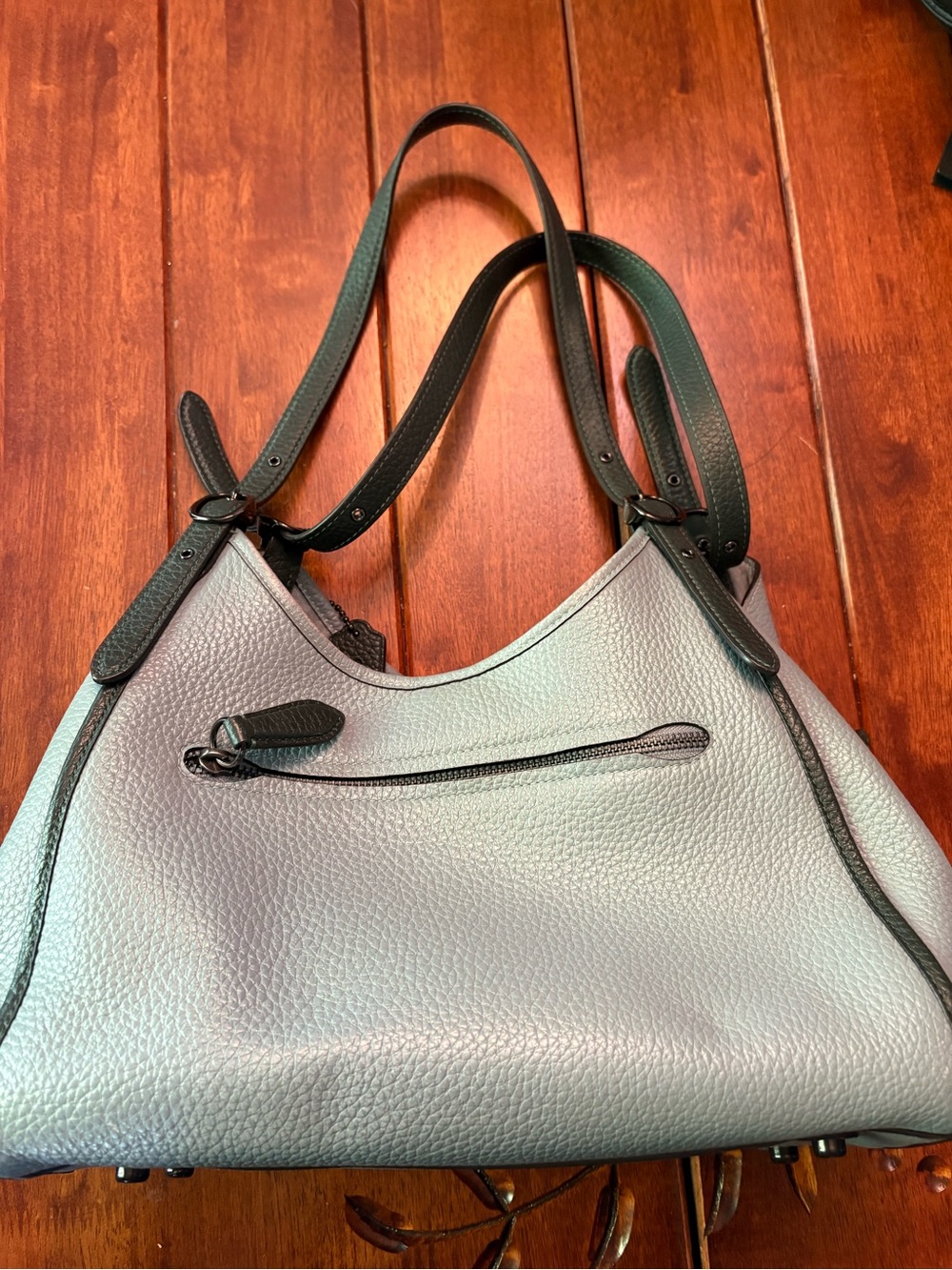 Coach Women's Pebbled Leather Tote Bag in Light Blue - Picture 2 of 7